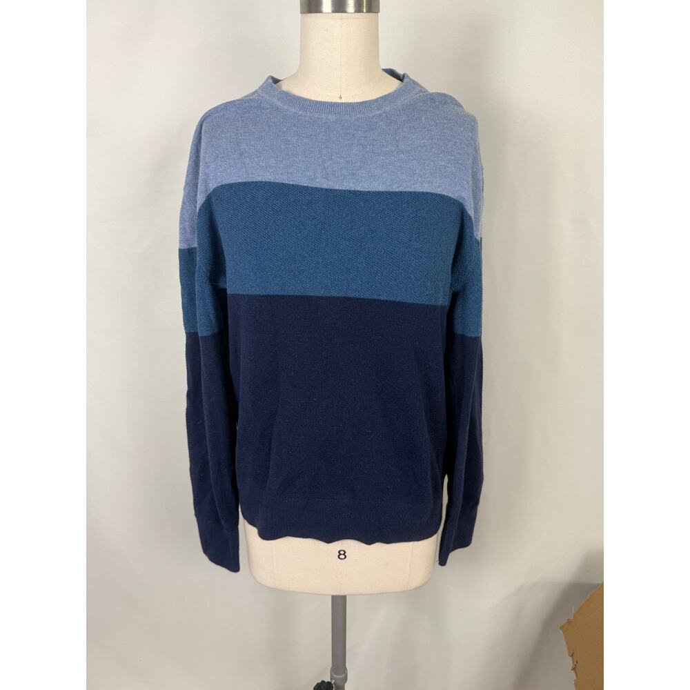 Gap Men's Stripe Crew‎ Neck Staple Medium Lightweight Sweater Preppy Old Money
